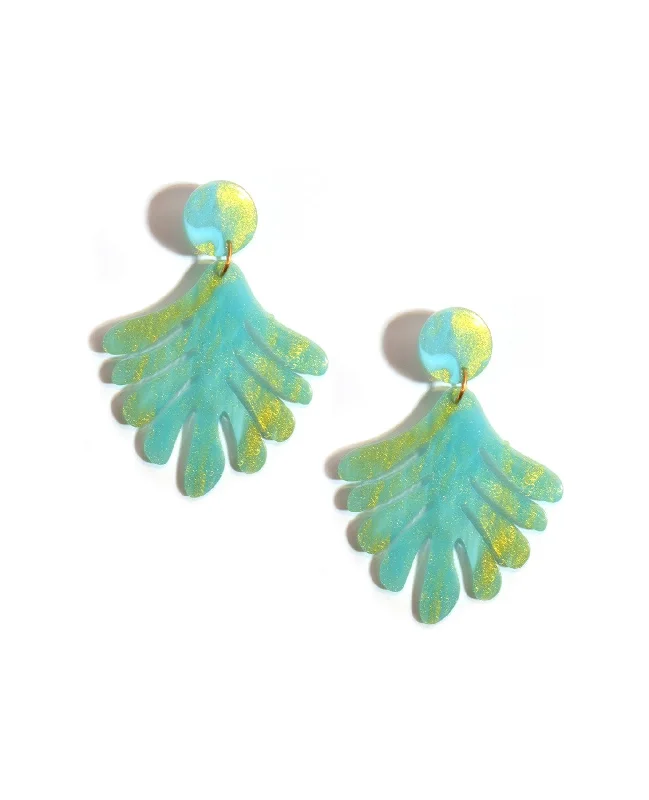 Best hoop earrings with multi-colored gemstones for a vibrant and lively touch-Simple Leaf Earrings