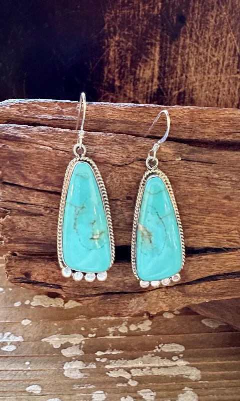 Hoop earrings with stacked layers for a bold and textured design-SLICE OF TURQUOISE Sterling Silver Earrings