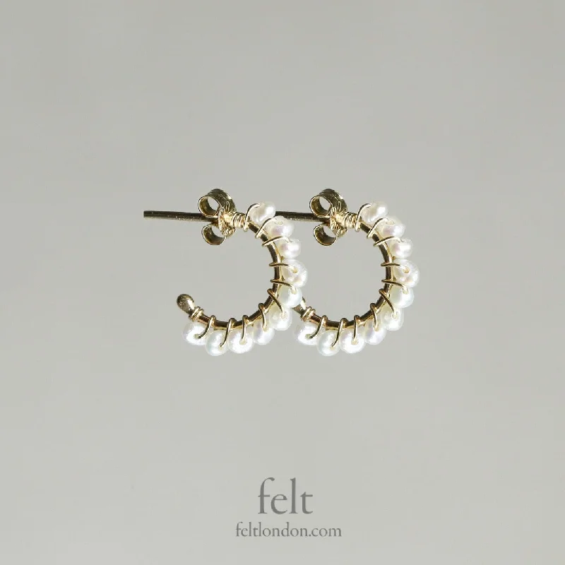 Best hoop earrings with minimal embellishments for a sleek and modern look-Small Pearl Aga Hoops