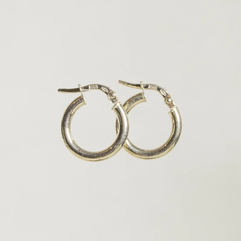 Hoop earrings with abstract wirework for an artistic, unique look-Small Round Edged Hoops