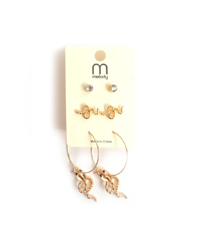 Best hoop earrings with rose gold for a romantic and warm aesthetic-Snakes Are Amazing Earring Set