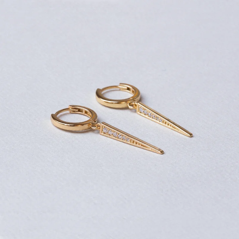 Best hoop earrings with marbled designs for a trendy and artistic effect-Sparkling Spike Hoop Earrings