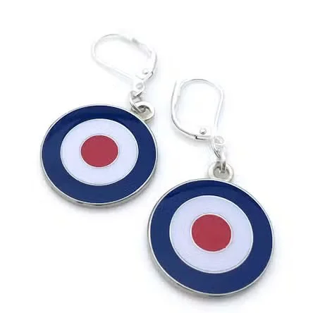 Best hoop earrings with intricate beaded details for a textured, stylish appearance-Spitfire RAF Roundel Earrings