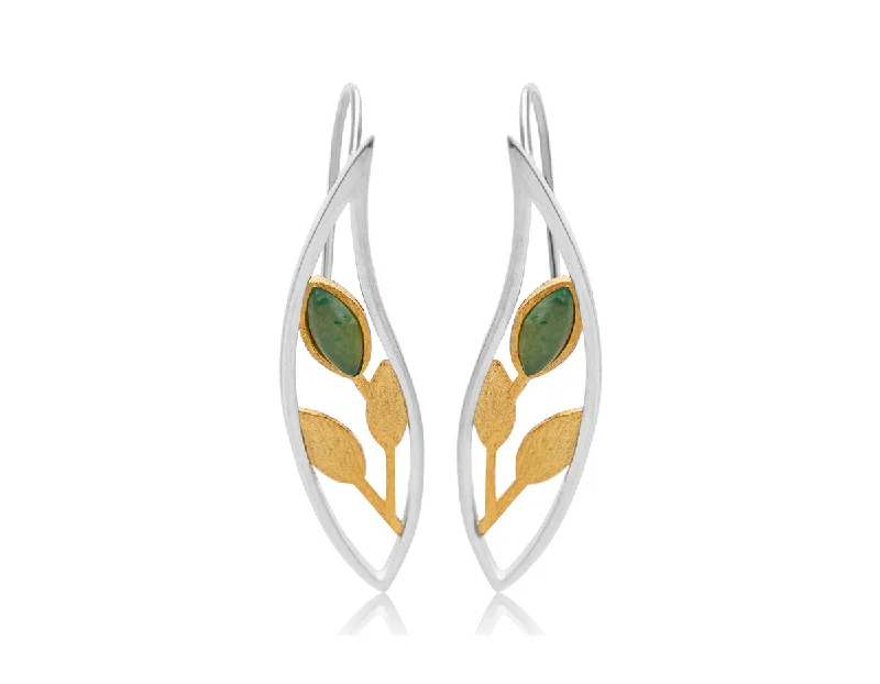 Best hoop earrings with geometric hexagon shapes for a modern, angular look-Spring in the Air Leaves Drop Earring