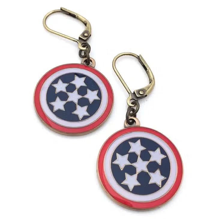 Stylish hoop earrings with diamond accents for an elegant and sparkling effect-Stars & Stripes Earrings