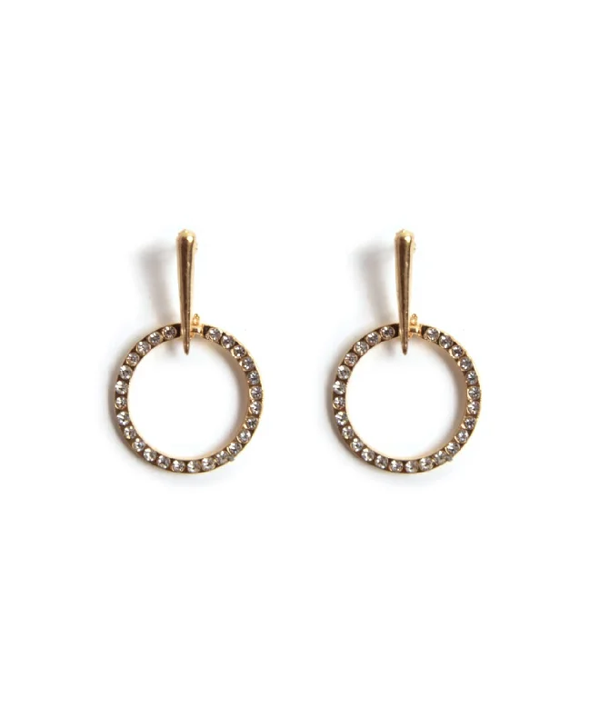 Hoop earrings with abstract shapes for an artistic and creative touch-Stones In A Circle Earrings