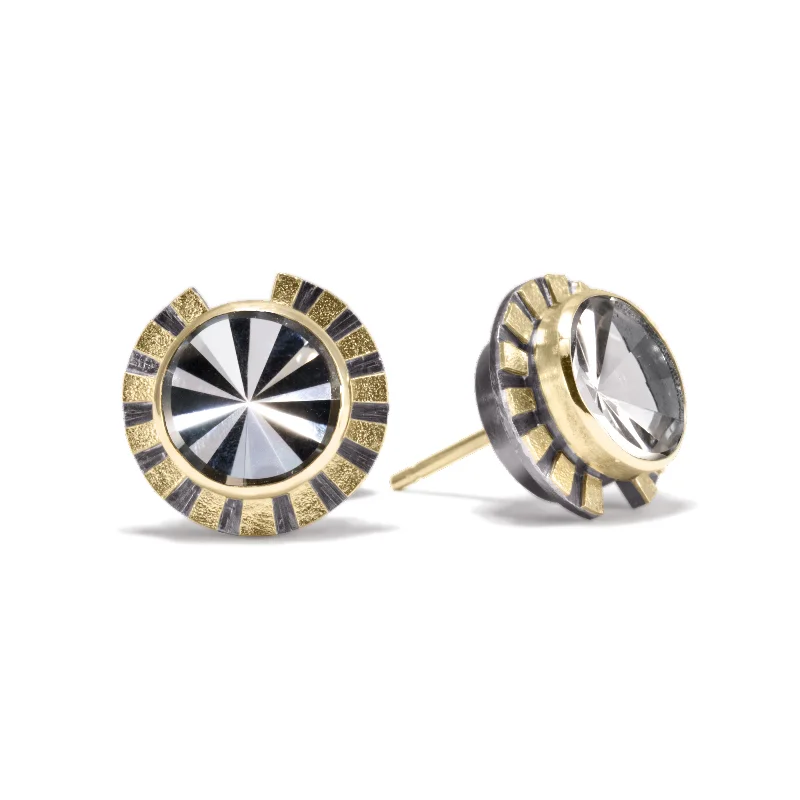 Hoop earrings with abstract shapes for an artistic and creative touch-Stripe E1