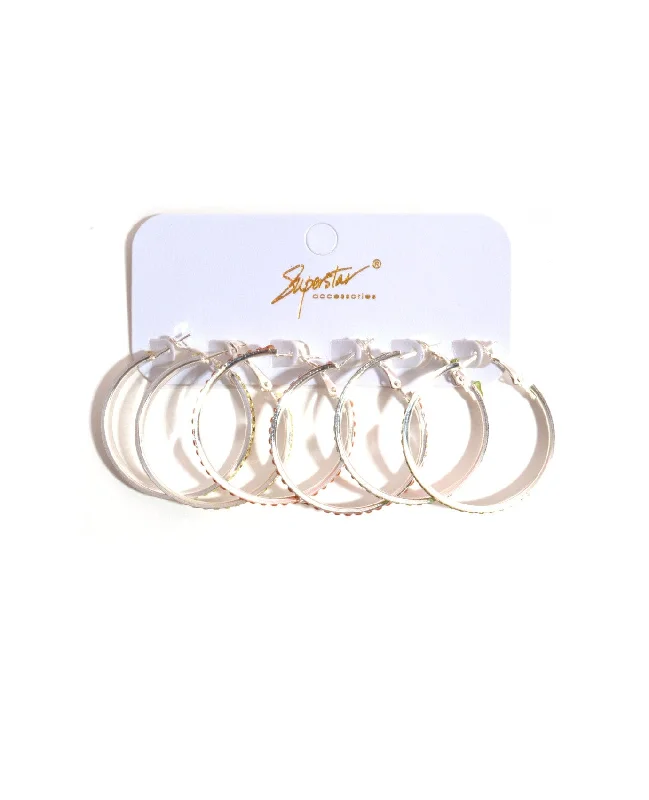 Best hoop earrings with matching bracelets for a coordinated jewelry set-Summer Rhinestones Hoop Earrings