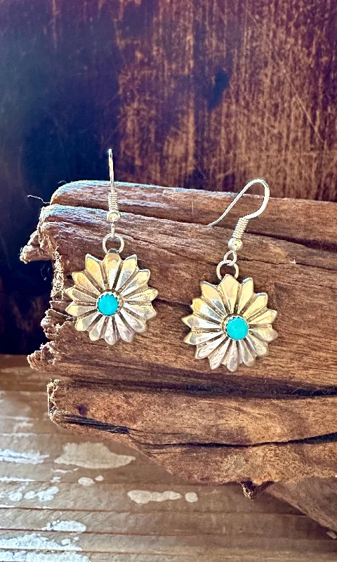 Best hoop earrings with smooth ceramic finishes for a polished, clean style-SWEET SNOWFLAKE Sterling Silver and Turquoise Earrings