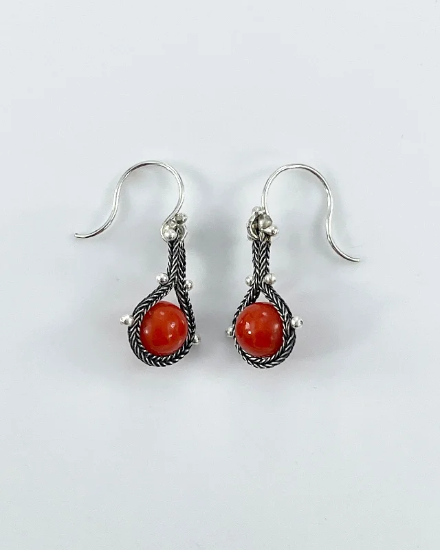 Hoop earrings with removable pendants for a versatile and customizable accessory-Ten Thousand Things Wrapped Coral Foxtail Earrings