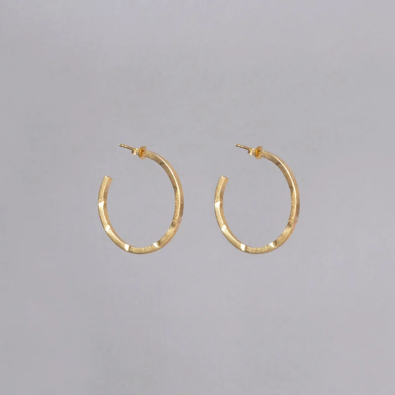 Lightweight hoop earrings for comfortable and all-day wear-Textured Gold Hoop Earrings