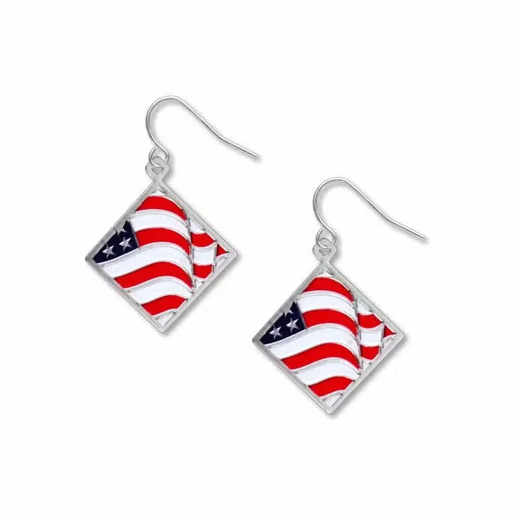 Hoop earrings with resin accents for a bold and colorful design-The Flag - Giclee Print Earrings