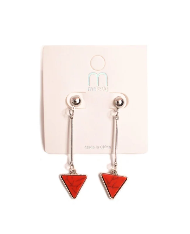 Best hoop earrings with vintage rhinestone embellishments for a retro-glam effect-Triangle Marble Earrings