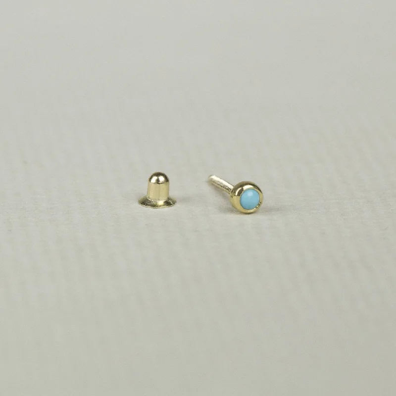 Best hoop earrings with geometric pendants for a modern, chic appeal-Turquoise Blob Cartilage Screw Back Earring