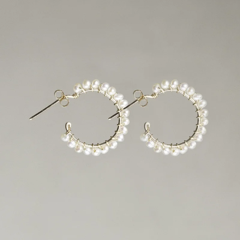 Hoop earrings with open designs for a modern, lighthearted vibe-Large Pearl Aga Hoops