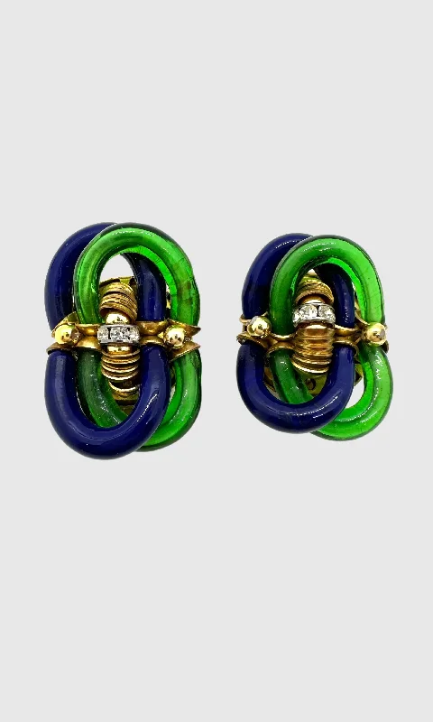 Hoop earrings with polished metal for a shiny and high-quality finish-CHANEL Archimede Seguso 50s Glass Venetian Murano Earrings