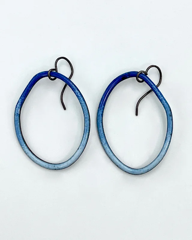 Hoop earrings with abstract wirework for an artistic, unique look-Wonky Wire Enamel Earrings