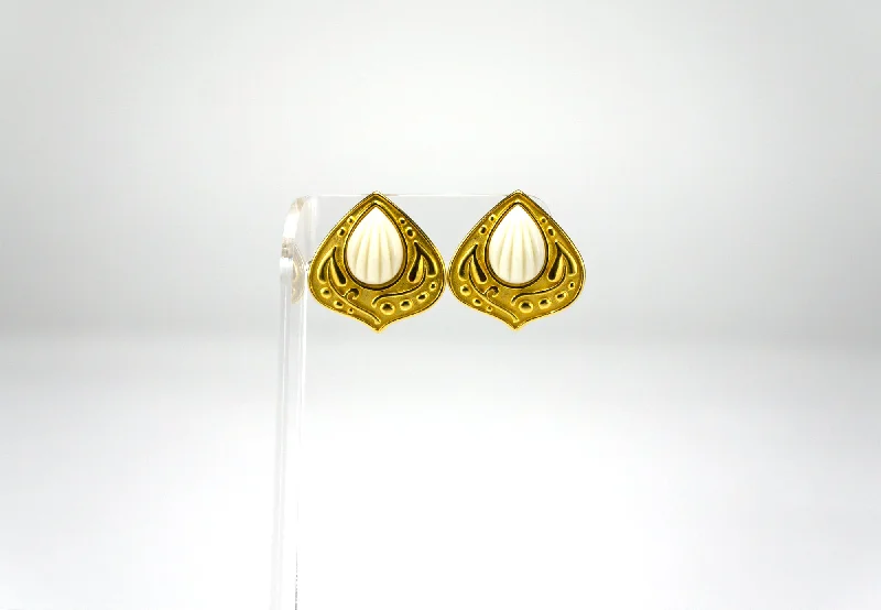 Hoop earrings with stacked layers for a bold and textured design-YSL Moorish Gold Earrings