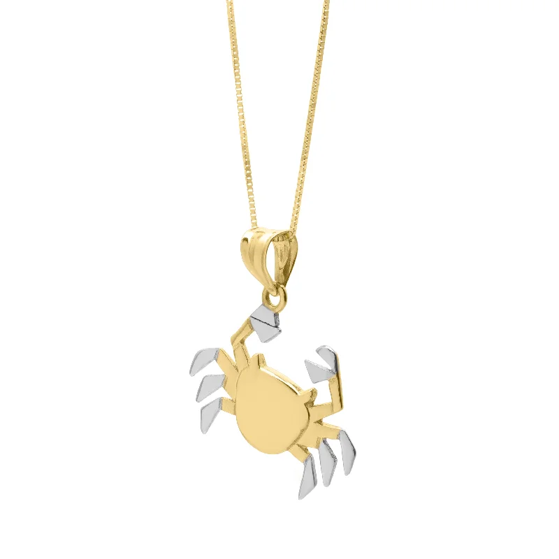 Necklaces and pendants with zodiac constellation designs for an astrological touch-10K Crab Necklace