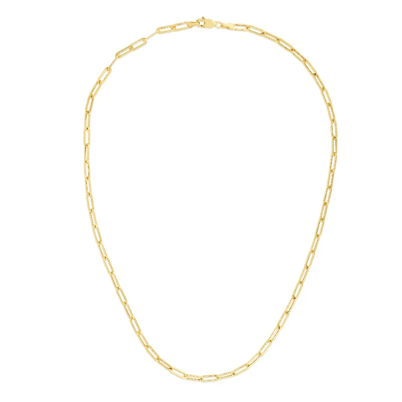 Best necklaces and pendants with intricate beadwork for a bohemian-inspired look-10K Gold 3.2mm Paperclip Chain