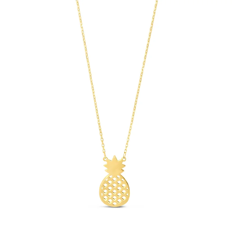 Best necklaces and pendants with rose gold for a warm and romantic appeal-10K Pineapple Necklace