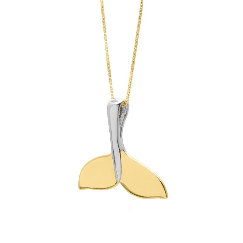 Best necklaces and pendants with black diamonds for an edgy, bold statement-10K Whale Tail Necklace