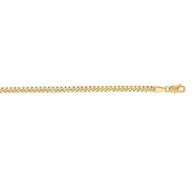 Best necklaces and pendants with black diamonds for an edgy, bold statement-14K 3.3mm Gourmette Chain