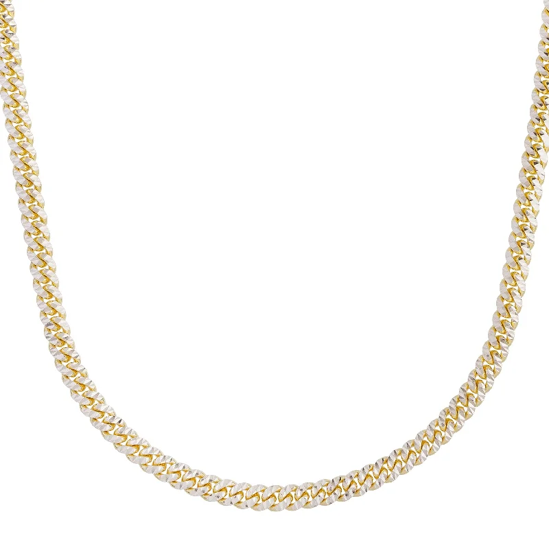 Necklaces and pendants with clear quartz for a pure and radiant look-14K 5mm Pave Classic Miami Cuban Chain