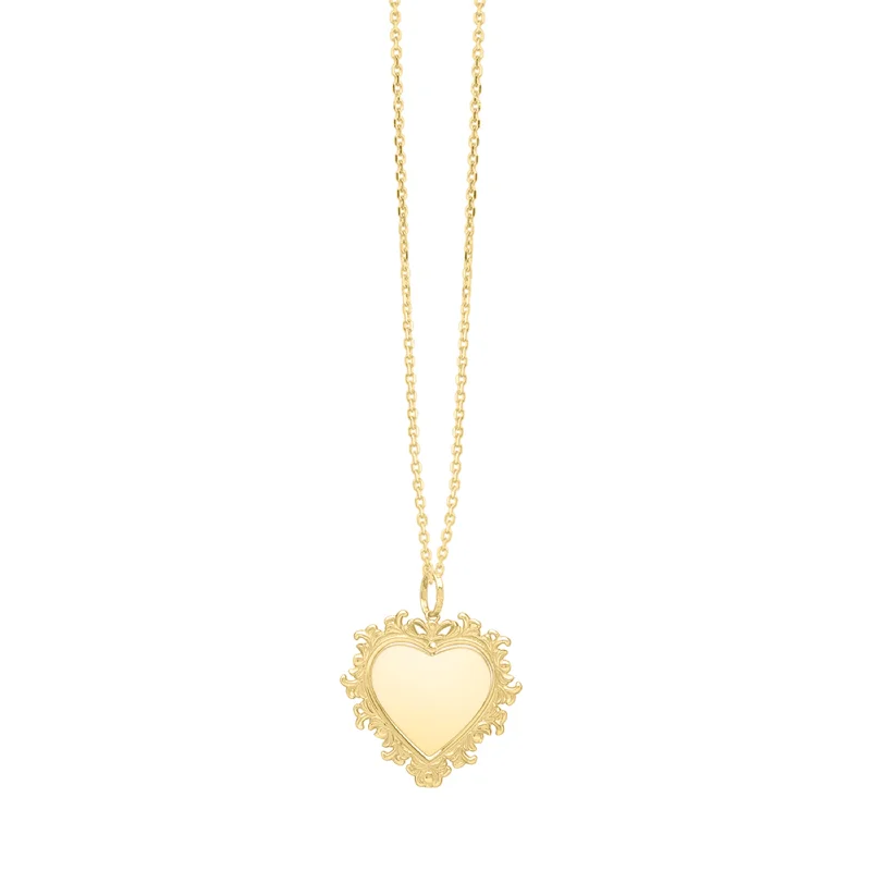 Layered necklaces and pendants for a trendy and fashionable stacked look-14K Baroque Heart Pendant