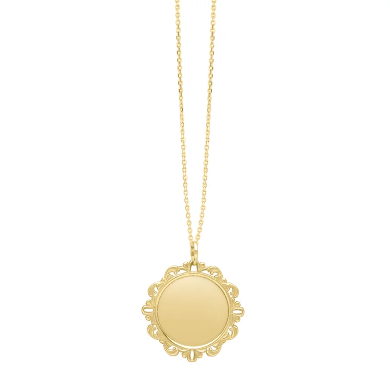 Stunning necklaces and pendants with sapphire gemstones for a luxurious blue hue-14K Baroque Round Pendant