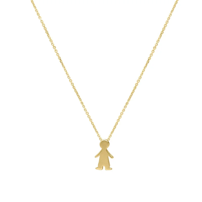 Best necklaces and pendants with crystal accents for a sparkling and elegant style-14K Boy Necklace