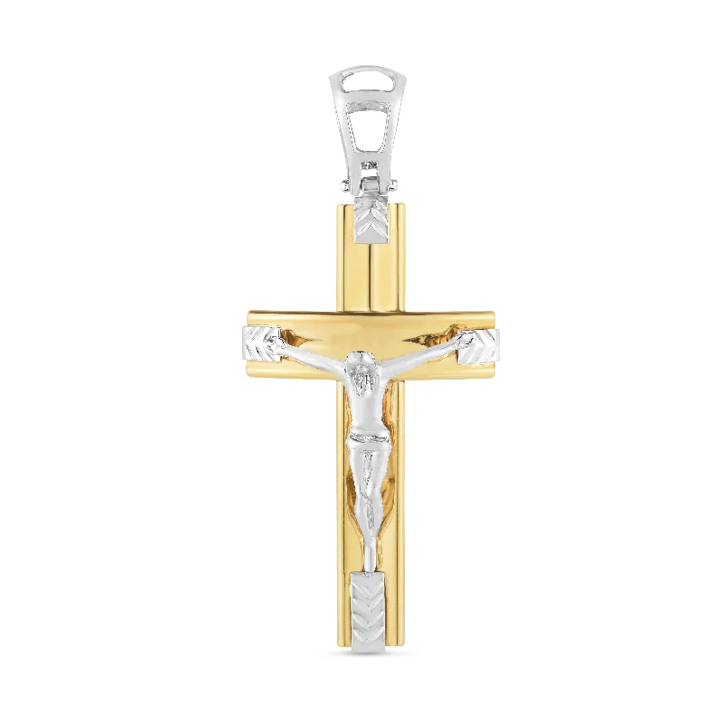 Best necklaces and pendants with intricate filigree for vintage-inspired elegance-14K Cruxific Cross Charm