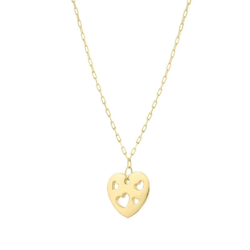 Best necklaces and pendants with cubic zirconia for a budget-friendly dazzling effect-14K Cutout Heart Pendant