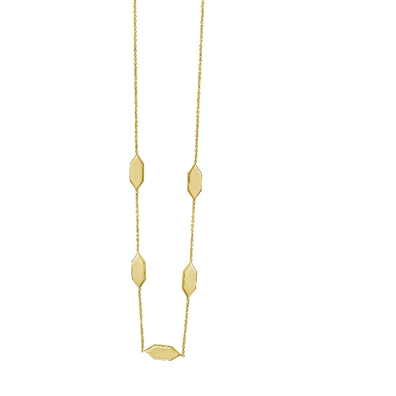 Beautiful necklaces and pendants with layered chains for a fashionable, chic look-14K Elongated Hexagon Link Necklace