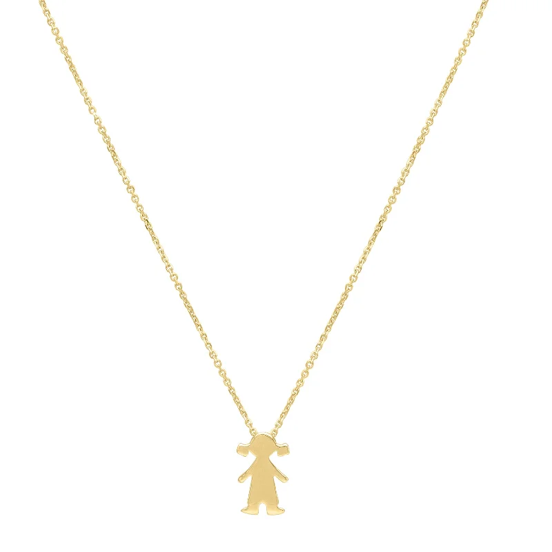 Unique necklaces and pendants with vintage-inspired designs for timeless appeal-14K Girl Necklace