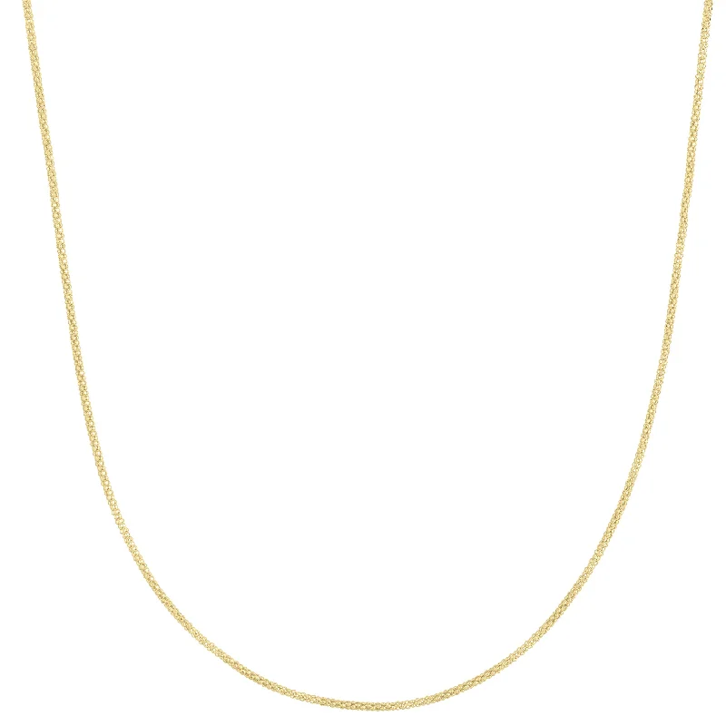 Necklaces and pendants with feather designs for a boho-chic, carefree vibe-14K Gold 1.3mm Popcorn Chain