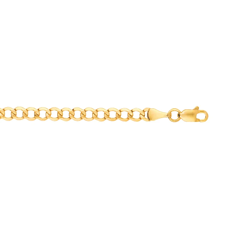 Necklaces and pendants with abstract shapes for a modern, creative appearance-14K Gold 7"" 4.4mm Lite Curb Chain