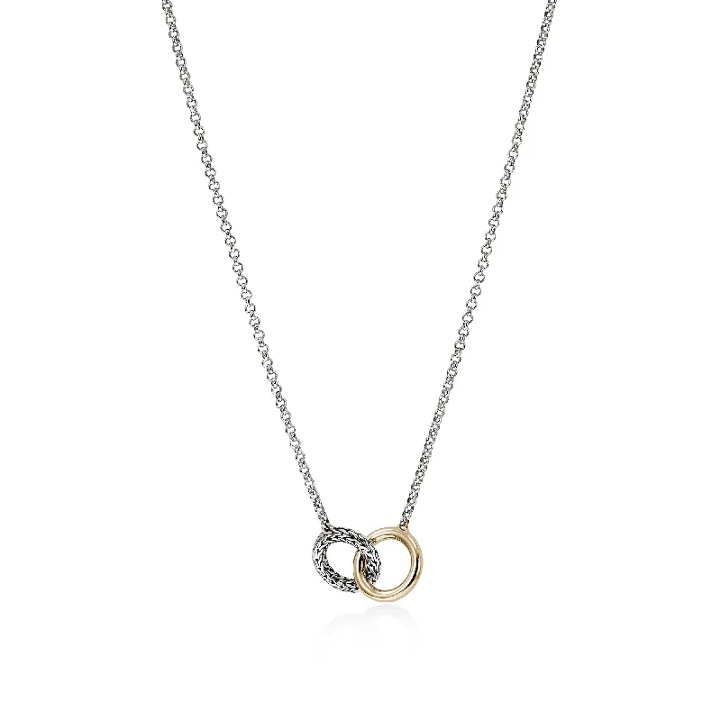 Beautiful necklaces and pendants with layered chains for a fashionable, chic look-14K Gold and Sterling Silver Essential Linked Necklace