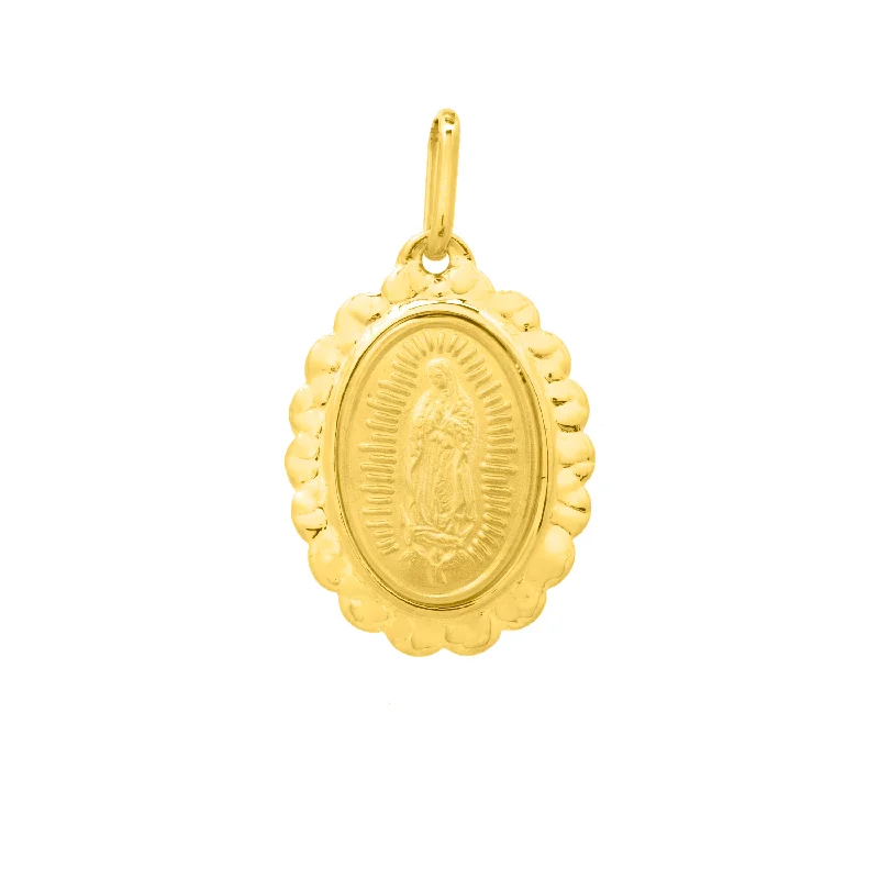 14K Gold Our Lady of Guadalupe Pendant