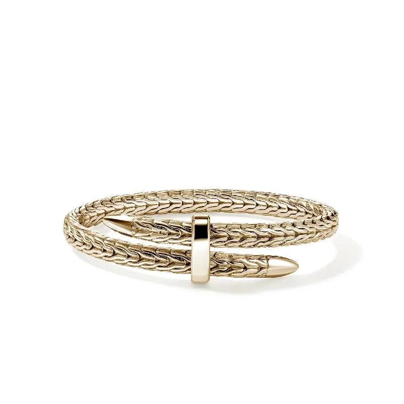 Necklaces and pendants with clear quartz for a pure and radiant look-14K Gold Spear Flex Cuff