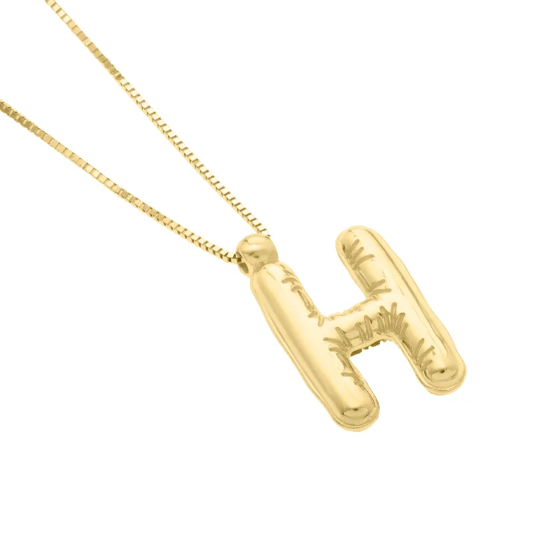 Necklaces and pendants with star-shaped designs for a whimsical, celestial touch-14K Helium Initial H Pendant