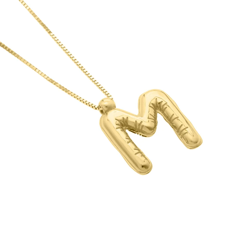 Best necklaces and pendants with silver chains for a sleek, timeless look-14K Helium Initial M Pendant