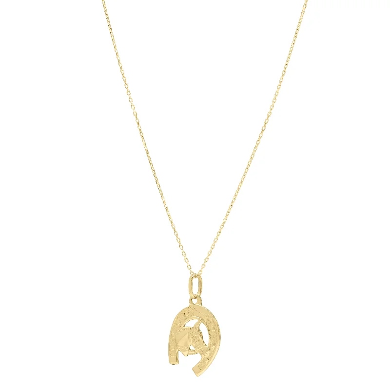 Necklaces and pendants with ocean-inspired designs for a refreshing, beachy feel-14K Horse & Horseshoe Pendant