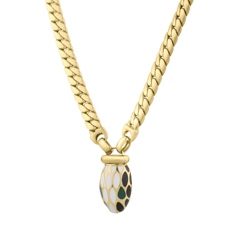 Necklaces and pendants with angel wing motifs for a spiritual, meaningful design-14K Le Serpent Curb Link Necklace