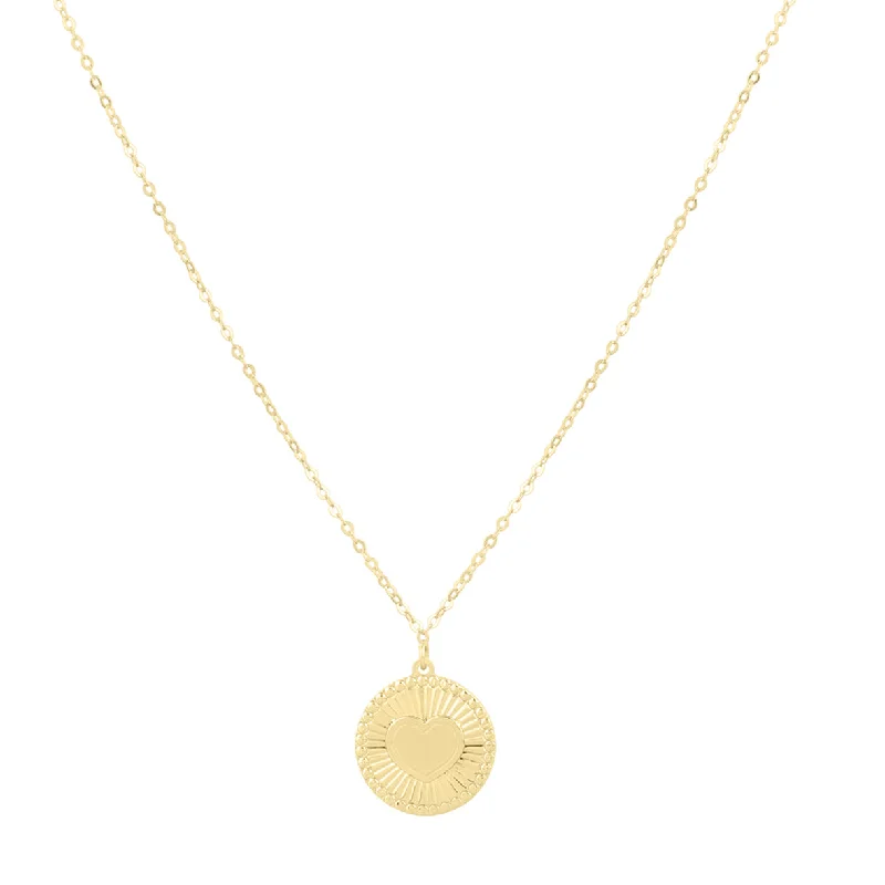 Elegant necklaces and pendants with infinity symbols for timeless designs-14K Radiating Heart Medallion Necklace