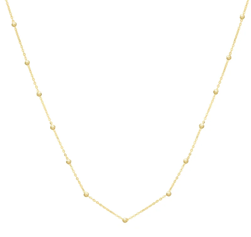 Necklaces and pendants with custom designs for a completely unique jewelry piece-14K Saturn Bead Chain Necklace