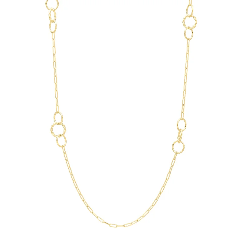 Layered necklaces and pendants for a trendy and fashionable stacked look-14K Twisted Link Paperclip Necklace