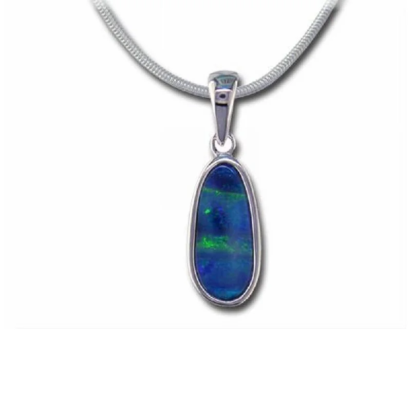 Necklaces and pendants with feather designs for a boho-chic, carefree vibe-14K White Gold Australian Opal Doublet Pendant