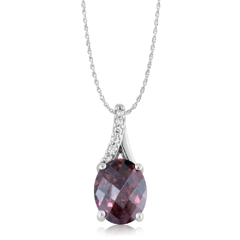 Best necklaces and pendants with vintage lockets for a nostalgic, sentimental look-14K White Gold Rhodolite/Diamond Pendant