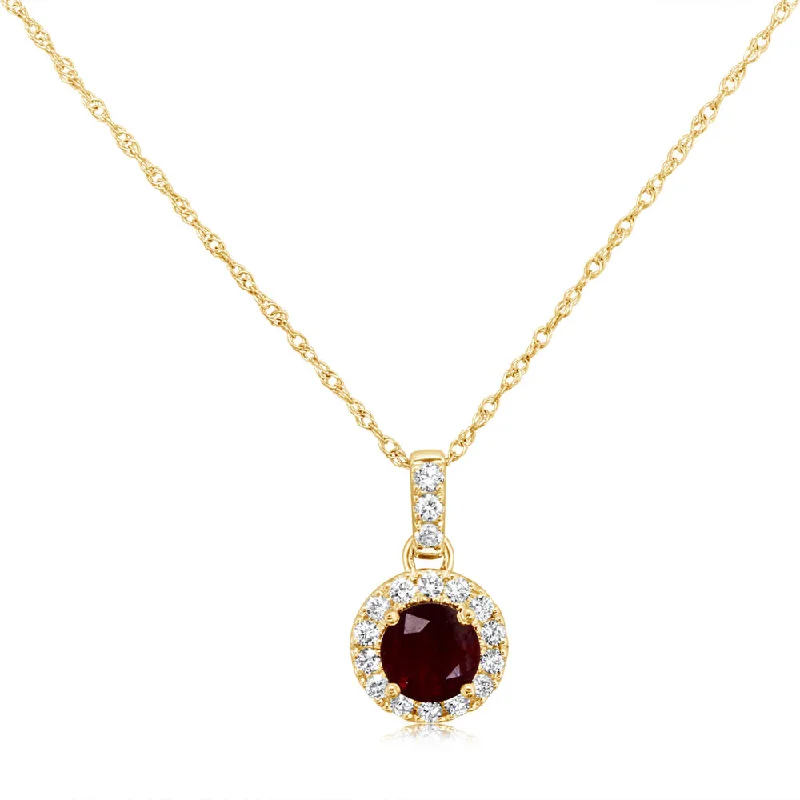 Best necklaces and pendants with black diamonds for an edgy, bold statement-14K White Gold Ruby/Diamond Pendant